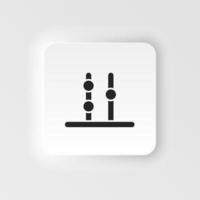 Abacus, counting icon - Vector. Simple element illustration from UI concept. Abacus, counting icon neumorphic style vector icon .