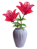 bouquet of lilies in a vase illustration png