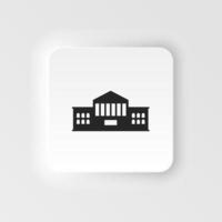 School buildings neumorphic style icons. Professional, pixel perfect neumorphic style icons. School neumorphic style icon. School building neumorphic style icon . vector