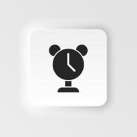 Alarm, clock icon - Vector. Simple element illustration from UI concept. Alarm, clock icon neumorphic style vector icon .