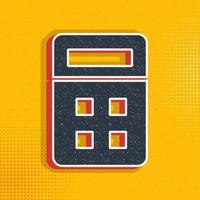 calculator pop art, retro icon. Vector illustration of pop art style on retro background