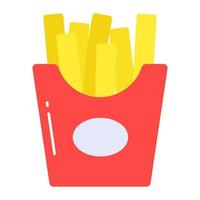 An editable icon of yummy french fries, fried food vector