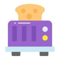 Modern vector design of toaster, toasting machine icon