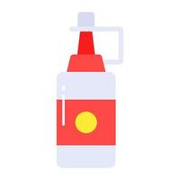 Squeezable bottle of flavored sauce, customizable icon of ketchup vector