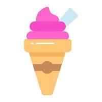 Ice cream cone vector design, a yummy dessert