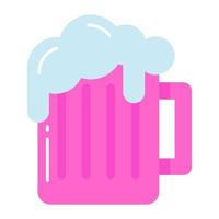 Cheers vector icon in new style, editable design of beer mug