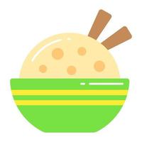 A beautiful design of rice bowl vector icon