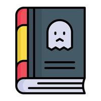 fantasma símbolo en libro denotando horror libro vector, moderno estilo vector