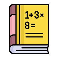 An amazing vector design of math book, premium icon