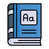 Dictionary book vector design in modern style, premium icon