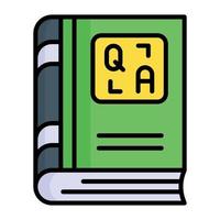 Question and answer book vector in trendy style, premium icon