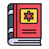 Medical sign on book denoting concept of medical book vector, premium icon vector