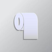 Bath, paper paper style, icon. Grey color vector background- Paper style vector icon.