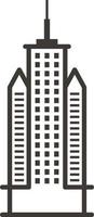 Building, outline, icon - Building vector icon on white background