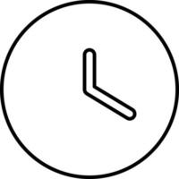 Line vector icon clock. Outline vector icon on white background