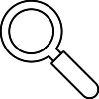 Line vector icon search, loupe. Outline vector icon on white background