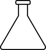 Line vector icon chemical flask. Outline vector icon on white background