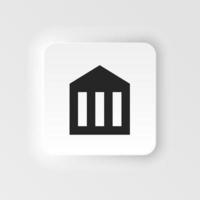 Bank, building, business neumorphic style vector icon. Simple element illustration from UI concept. Bank, building, business neumorphic style vector icon. Finance concept vector illustration. .