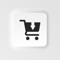 Buy, cart, shopping neumorphic style vector icon. Simple element illustration from UI concept. Buy, cart, shopping neumorphic style vector icon. Finance concept vector illustration. .