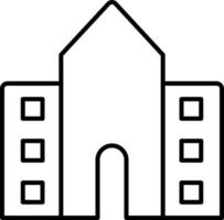 Line vector icon school, building, college. Outline vector icon on white background