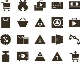 Money and finance icon set, add, buy, shop. Investment, banking, money and finance icons on white background vector