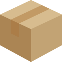 Gesloten karton doos geplakt omhoog, bruin Gesloten levering verpakking doos png