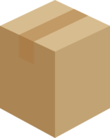 stängd kartong låda tejpade upp, brun stängd leverans förpackning låda png