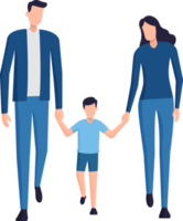 Father and mother holding hands with son, Happy family png