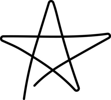 One continuous line drawing of yellow star on white background. EPS10 vector illustration for banner, web, design element, template, postcard. Black thin line of star icon