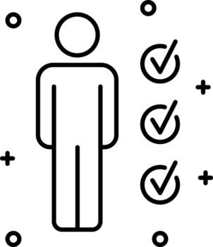 Qualification, edication, line vector icon on transparent background. Outline Qualification, edication, line vector icon.