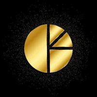 analysis, analytics gold icon. Vector illustration of golden particle background. isolated vector sign symbol - Education icon black background .