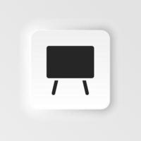 Blackboard icon - Vector. Simple element illustration from UI concept. Blackboard icon neumorphic style vector icon .