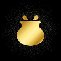 money, payment, wallet gold icon. Vector illustration of golden particle background. gold icon