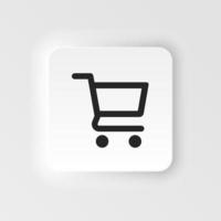 Cart, shopping neumorphic style vector icon. Simple element illustration from UI concept. Cart, shopping neumorphic style vector icon. Finance concept vector illustration. .