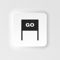 Flag, go, launch neumorphic style vector icon. Simple element illustration from UI concept. Flag, go, launch neumorphic style vector icon. Finance concept vector illustration. .