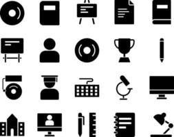 School and Education Icons set. lamp. Vector Illustration Set Of Simple Training Icons. Elements Presentation, Demonstration, University on white background