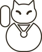 Line vector icon cat, lucky . Outline vector icon on white background