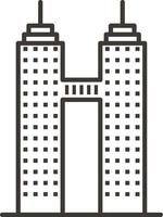 Building, outline, icon - Building vector icon on white background