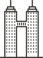 Building, outline, icon - Building vector icon on white background