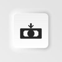 Cash, finance, money neumorphic style vector icon. Simple element illustration from UI concept. Cash, finance, money neumorphic style vector icon. Finance concept vector illustration. .