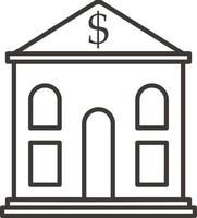 Building, bank, , outline, icon - Building vector icon on white background