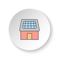 redondo botón para web icono, solar, hogar, cargador. botón bandera redondo, Insignia interfaz para solicitud ilustración en blanco antecedentes vector