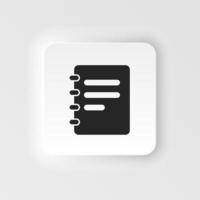 Jotter, notebook icon - Vector. Simple element illustration from UI concept. Jotter, notebook icon neumorphic style vector icon .