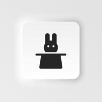 Hat, rabbit neumorphic style vector icon. Simple element illustration from UI concept. Hat, rabbit neumorphic style vector icon. Finance concept vector illustration. .