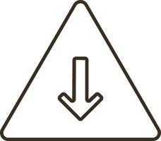 Line vector icon arrow, down, pyramid. Outline vector icon on white background