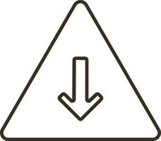 Line vector icon arrow, down, pyramid. Outline vector icon on white background