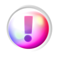 Exclamation mark or warning colorful game button png