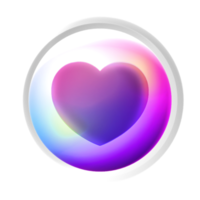 Heart or like symbol colorful game button png