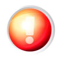 Exclamation mark or warning colorful game button png