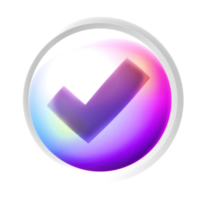 Check mark or correct colorful game button png